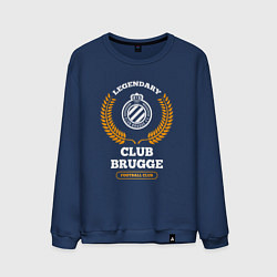 Свитшот хлопковый мужской Лого Club Brugge и надпись Legendary Football Club, цвет: тёмно-синий