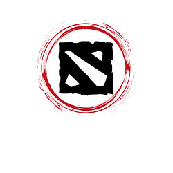 Свитшот хлопковый мужской Символ Dota и красная краска вокруг, цвет: белый — фото 2