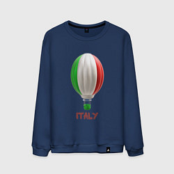 Свитшот хлопковый мужской 3d aerostat Italy flag, цвет: тёмно-синий