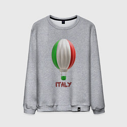 Свитшот хлопковый мужской 3d aerostat Italy flag, цвет: меланж