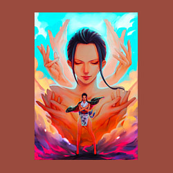 Свитшот хлопковый мужской НИКО РОБИН Техника большой цветок ONE PIECE, цвет: кирпичный — фото 2