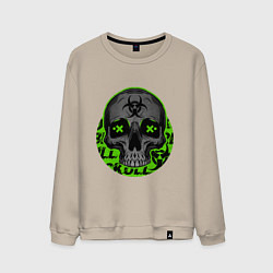 Свитшот хлопковый мужской SKULL TOXIC, цвет: миндальный