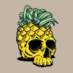 Свитшот хлопковый мужской Череп-ананас Лето, цвет: миндальный — фото 2