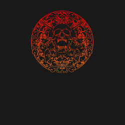 Свитшот хлопковый мужской Skull red orange gradient, цвет: черный — фото 2