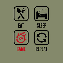 Свитшот хлопковый мужской Eat - Sleep - Final Fantasy - Repeat, цвет: авокадо — фото 2