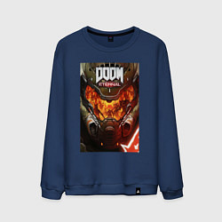 Свитшот хлопковый мужской Doom eternal - poster, цвет: тёмно-синий