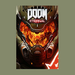 Свитшот хлопковый мужской Doom eternal - poster, цвет: авокадо — фото 2
