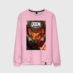 Свитшот хлопковый мужской Doom eternal - poster, цвет: светло-розовый