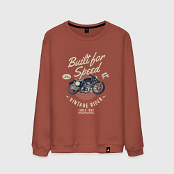 Свитшот хлопковый мужской Vintage Moto, цвет: кирпичный