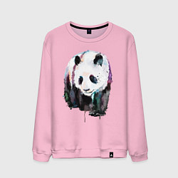 Свитшот хлопковый мужской Панда - акварель, цвет: светло-розовый