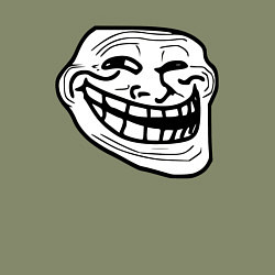 Свитшот хлопковый мужской Тролльфейс улыбается мем, цвет: авокадо — фото 2