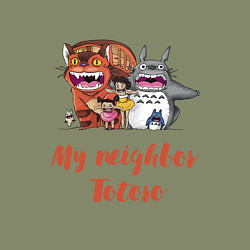 Свитшот хлопковый мужской Мой сосед Тоторо - персонажи, цвет: авокадо — фото 2