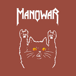 Свитшот хлопковый мужской Manowar rock cat, цвет: кирпичный — фото 2