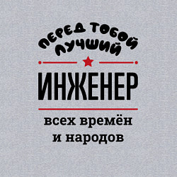 Свитшот хлопковый мужской Перед тобой лучший инженер - всех времён и народов, цвет: меланж — фото 2