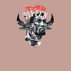 Свитшот хлопковый мужской Скотти Пиппен:Чикаго Буллз, цвет: пыльно-розовый — фото 2