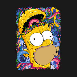 Свитшот хлопковый мужской Мозг Гомера Симпсона - постер, цвет: черный — фото 2
