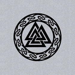 Свитшот хлопковый мужской Валькнут - символ Одина, цвет: меланж — фото 2