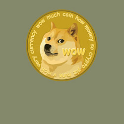 Свитшот хлопковый мужской Иронизирующая монета с Доге, цвет: авокадо — фото 2