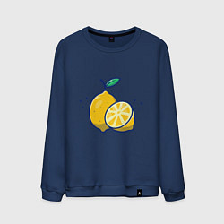 Свитшот хлопковый мужской Вкусные Лимончики, цвет: тёмно-синий