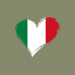 Свитшот хлопковый мужской Сердце - Италия, цвет: авокадо — фото 2