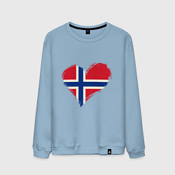 Свитшот хлопковый мужской Сердце - Норвегия, цвет: мягкое небо