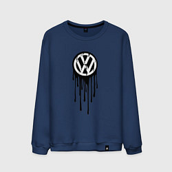 Свитшот хлопковый мужской Volkswagen - art logo, цвет: тёмно-синий