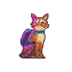 Свитшот хлопковый мужской Stray pixel art, цвет: белый — фото 2