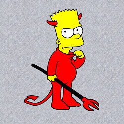 Свитшот хлопковый мужской Bart Simpson - devil, цвет: меланж — фото 2