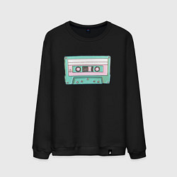 Свитшот хлопковый мужской Музыкальная кассета - олды поймут, цвет: черный