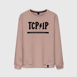 Свитшот хлопковый мужской TCPIP Connecting people since 1972, цвет: пыльно-розовый