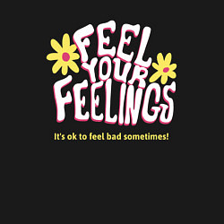 Свитшот хлопковый мужской Feel your feelings, цвет: черный — фото 2