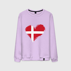 Свитшот хлопковый мужской Сердце - Дания, цвет: лаванда