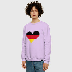 Свитшот хлопковый мужской Сердце - Германия, цвет: лаванда — фото 2