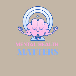 Свитшот хлопковый мужской Mental health matters, цвет: миндальный — фото 2