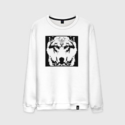 Свитшот хлопковый мужской Fenrir giant wolf, цвет: белый