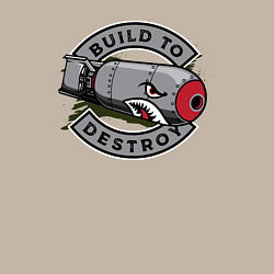 Свитшот хлопковый мужской Build to destroy, цвет: миндальный — фото 2