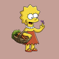 Свитшот хлопковый мужской Lisa Simpson с гусеницей на даче, цвет: пыльно-розовый — фото 2