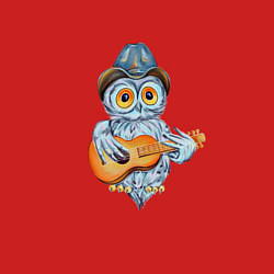 Свитшот хлопковый мужской Сова с гитарой, цвет: красный — фото 2