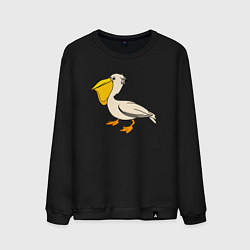 Свитшот хлопковый мужской Маленький пеликан, цвет: черный