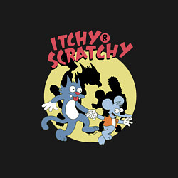Свитшот хлопковый мужской Щекотка и Царапка Itchy & Scratchy, цвет: черный — фото 2