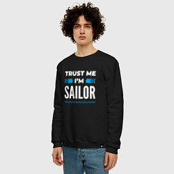 Свитшот хлопковый мужской Trust me Im sailor, цвет: черный — фото 2