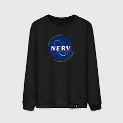 Свитшот хлопковый мужской NASA NERV, цвет: черный