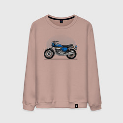 Свитшот хлопковый мужской Синий классический мотоицкл, цвет: пыльно-розовый