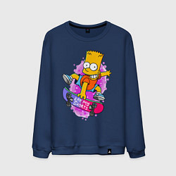 Мужской свитшот Барт Симпсон на скейтборде - Eat my shorts!