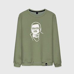 Свитшот хлопковый мужской Бюст Михаила Круга, цвет: авокадо