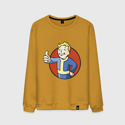 Свитшот хлопковый мужской Vault boy like, цвет: горчичный