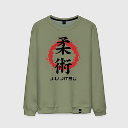 Мужской свитшот Jiu jitsu red splashes logo