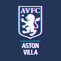 Свитшот хлопковый мужской Aston Villa FC в стиле glitch, цвет: тёмно-синий — фото 2