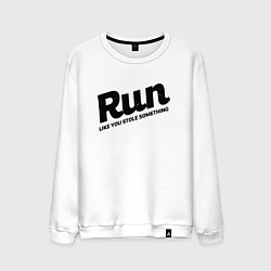 Свитшот хлопковый мужской Run Like You Stole Something, цвет: белый