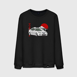 Свитшот хлопковый мужской Mazda 3 bk JDM Retro, цвет: черный